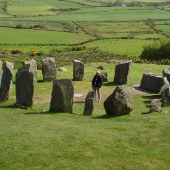 2015 Tour Of Ireland Lesley Stuttard Surrounded By Old Stones
